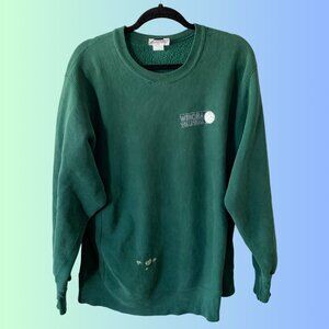 Vintage 90s Winona Volleyball Crewneck Sweatshirt Green L Unisex Pullover